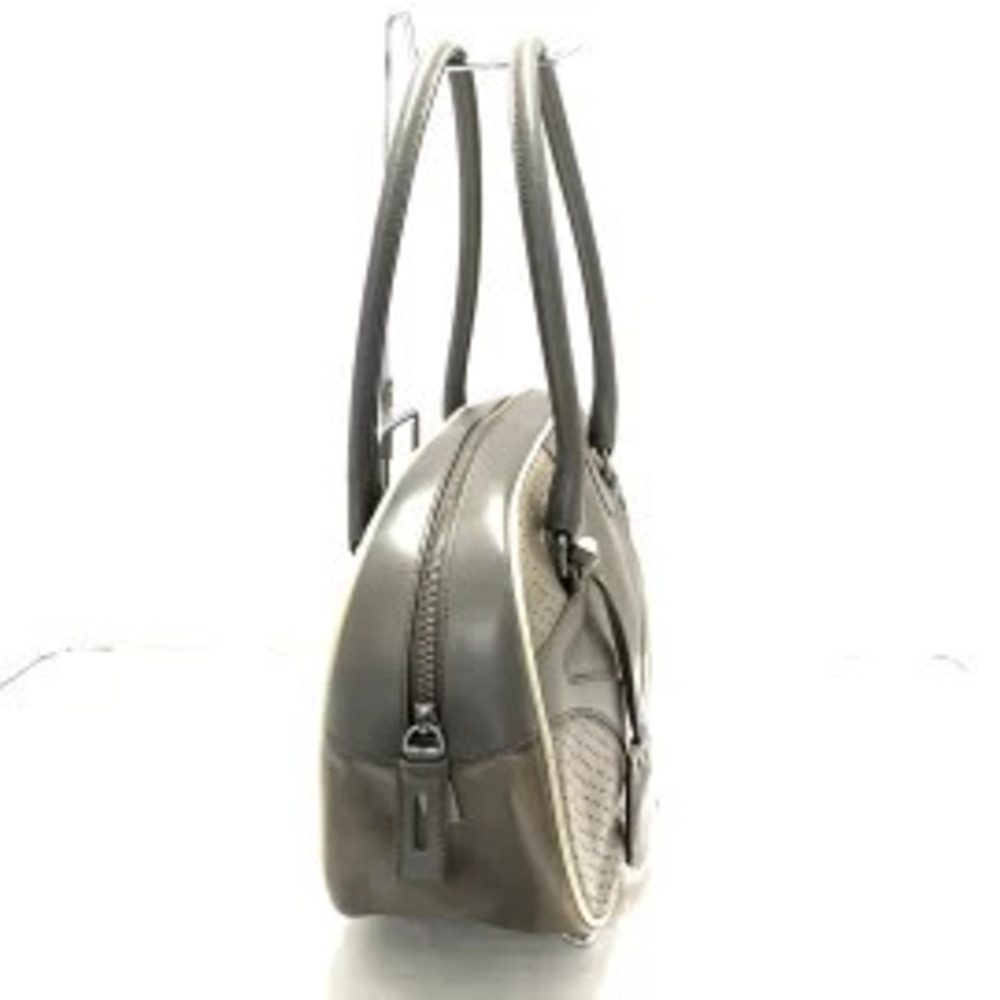 Prada Handbag perforated beige dark brown leather